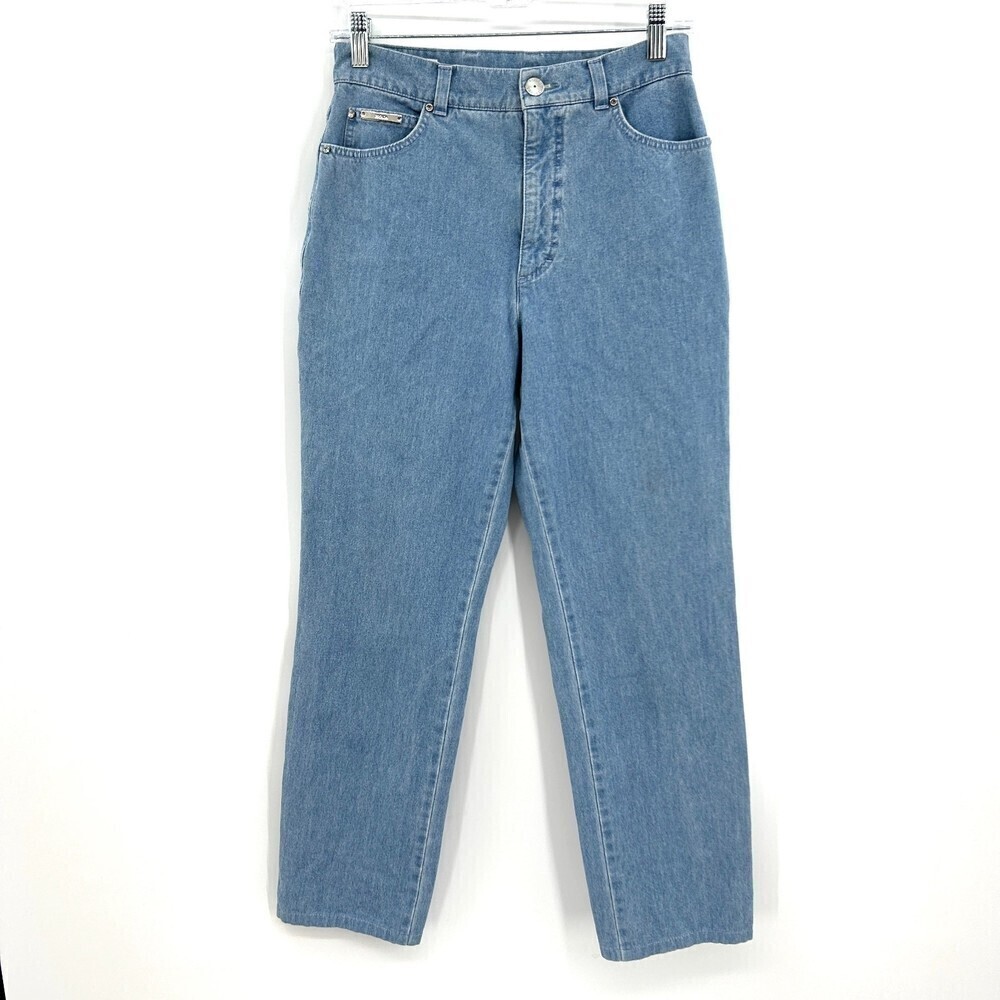 ESCADA Lighter Blue Wash High Rise Relaxed Straight Leg Mom Jeans Size EU 38